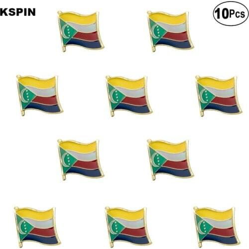 Comoros Flag Lapel Pin Flag badge Brooch Pins Badges 10Pcs a Lot