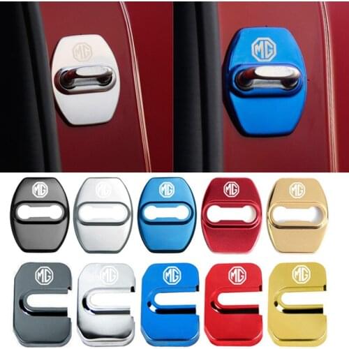 4pcs/set Car Door Lock Cover Case Protection Stickers Decal Decoration for MG GS GT MG6 HS ZS EZS Auto Interior Accessories