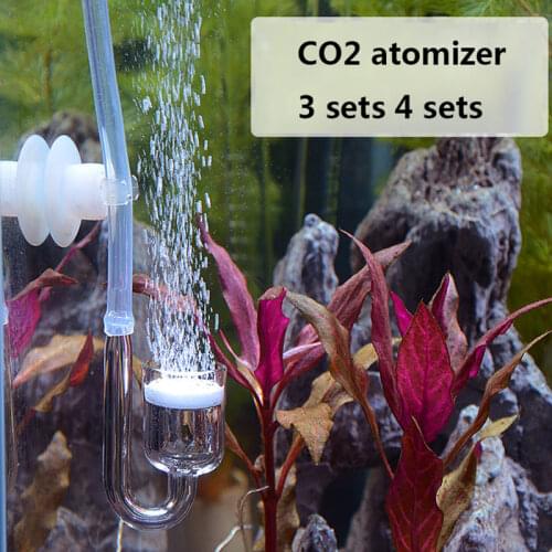4 in 1 Aquarium U-Tubes Suckers CO2 Diffuses Check Valve Carbon Dioxide Reactor Regulator Fish Tank Live Plant Atomizer