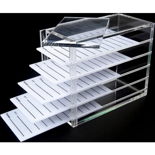 5 Layers False Eyelash Storage Box Acrylic Lash Holder Pallet Individual Volume Eyelash Extension Glue Display Stand Makeup Tool