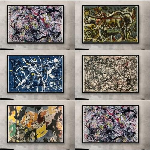 Jackson Pollock Abstract Art Posters And Prints Canvas Painting Pictures On The Wall Vintage Poster Decorative Home Decor Plakat