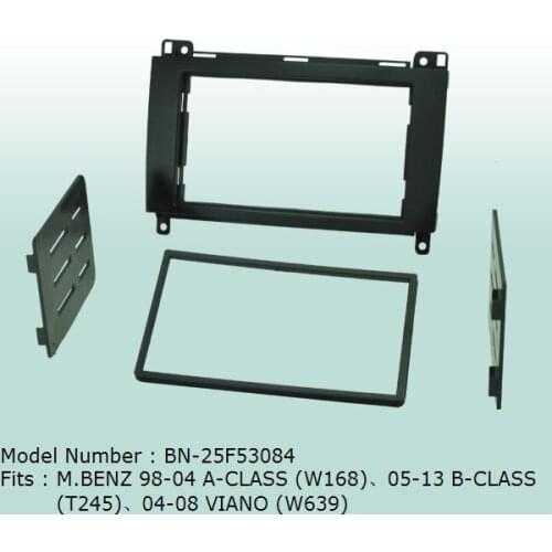 Car Fascias 2 Din Radio Audio Panel Frame Dash Kit For A Class W168 1998~2004 B Class W245 2005~2013 Viano W639 2004~2008