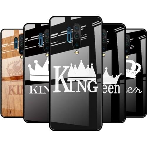 Tempered Glass Cover King Queen Couple For Oneplus 9R 9 8T 8 Nord Z 7T 7 Pro 5G Shockproof Shell Phone Case