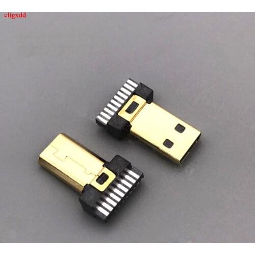 Cltgxdd 10pcs / lot 19P 19pin Micro HDMI Gold Plated Male Plug Jack D Type Solder Type