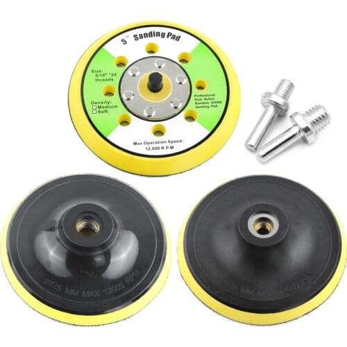Sanding Disc Pad 5" Hook Loop Electric Grinder Polisher Tools Sandpaper Sander Backup Self-adhesive Polishing M10 M14 Thread