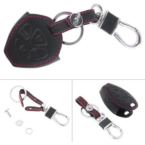4 Buttons 3D Leather Remote Car Key Cover Protector Holder with Buckle Keyless Entry for Toyota RAV4 Camry 2006-2010 Corolla