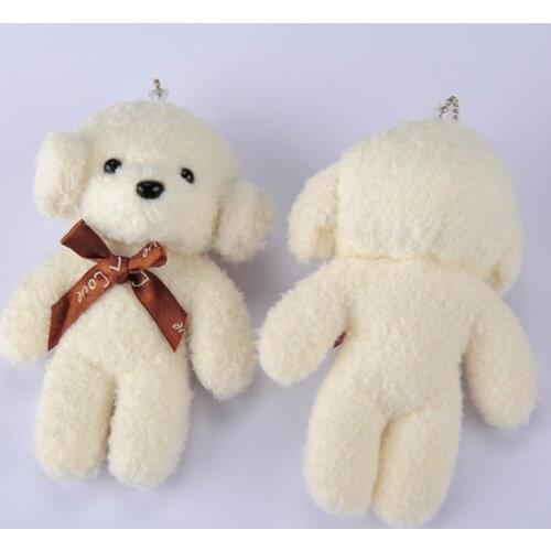 12CM Cross-border hot style pearl velvet teddy puppy plush toy cute key chain pendant bag accessories manufacturers wholesale