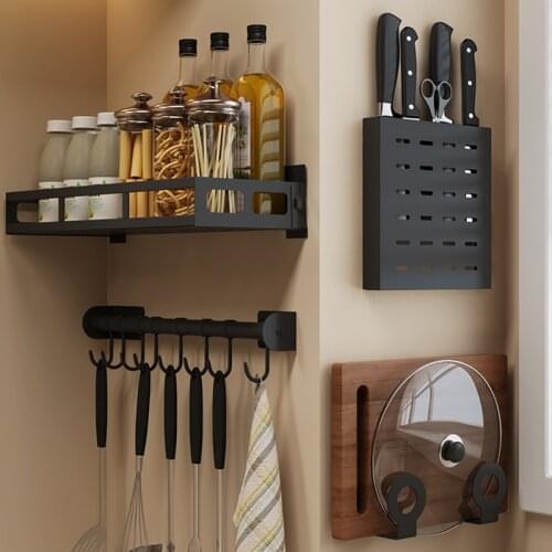 MDZF Metal Kitchen Storage Rack Dish Drainer Bowl Knife Plates Dishes Organizer Wall Storage Shelf For Spice Jar Free Drilling