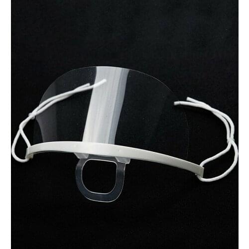 40Pcs Reused Transparent Anti-fog Face Mask Plastic Spittle Shield Mouth Cover kitchen tools Supplies Health Care Accessories