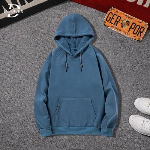 Autumn Casual Hoodies Harajuku Men Fleece Hooded Sweatshirts Solid Color Mens Hip Hop Street Loose Hoody Pullover Tracksuit Tops