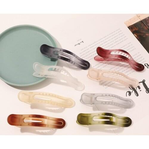New Fashion Simple Trend Duckbill Clip Candy Color Big Hairpin Frosted Geometric Hairpin Hairpin Accessories Women SY90