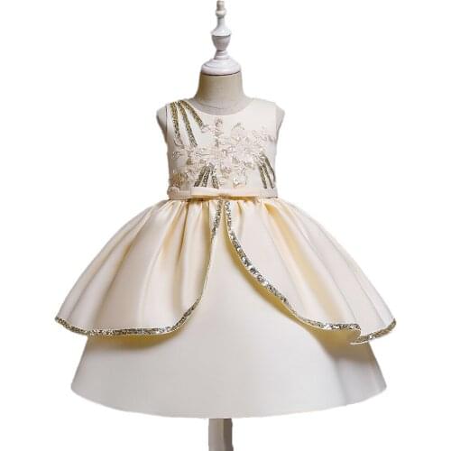 Girls Pageant Gowns Sleeveless Ballgown Flower Bow Girl Princess Dresses For Wedding Kids Girls Birthday Party Dress Vestidos
