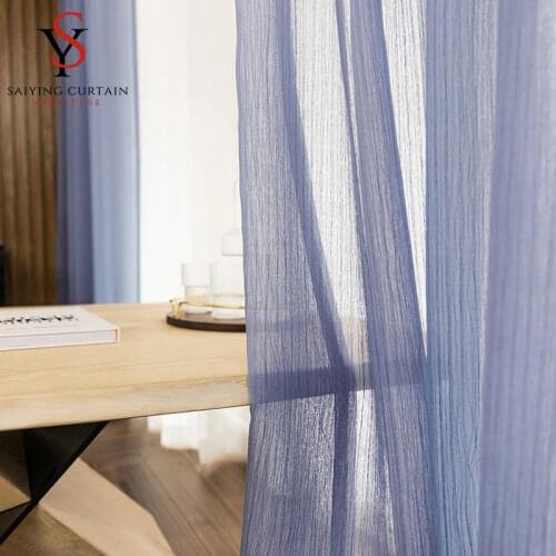 Luxury Double Layer Stripe Tulle Curtains for Bedroom Sheer Voile Curtain For Living Room Soild Window Screening For Kitchen