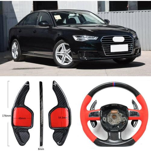 Carbon Fiber Gear DSG Steering Wheel Paddle Shifter Cover Fit For Audi A6 2012-2018