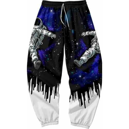 Oversize 6XL Space Astronaut Printed Men Japanese Pocket Cargo Pants Joggers Harajuku Harem Pants Sweatpant Hip Hop Trousers