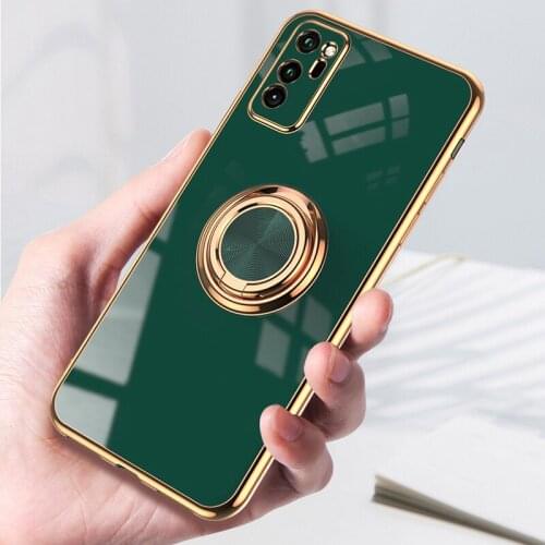 Ring Car Holder Silicone Case For Huawei P30 P20 P40 Pro Plus Nova 5T 7i 7 SE Honor 10X Lite 20 30S View 30 Pro Plus Cover Case
