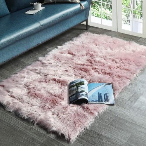 Super Soft Fluffy Bedroom Rug Luxurious Plush Faux Fur Sheepskin Area Rug Living Room Carpet Home Decor Kids Girls Shaggy Carpet