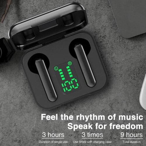TWS Wireless Bluetooth 5.0 LED Digital Display Earphones Stereo Music Headset Battery Display Call Function Listen Music