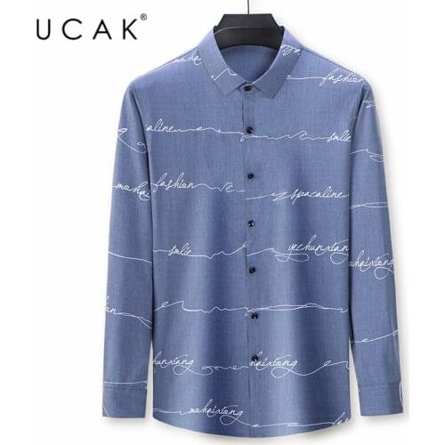 UCAK Brand Spring Autumn New Arrival Casual Men Shirts Clothing Long Sleeves Striped Shirt Homme Streetwear Man‘s Clothes U6120
