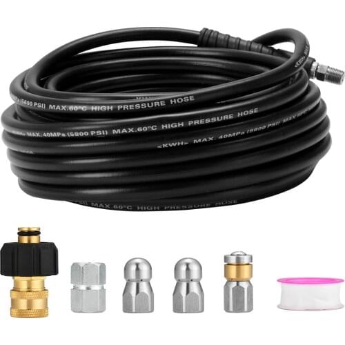 15 Meters High Pressure Washer Hose Pipe Cord Washer Sewer Jetter Kit Car Washer Water Cleaning Extension Hose For Cleaner