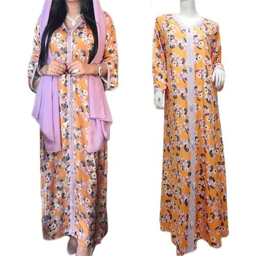Ethnic Long Dress for Women Ribbon V Neck Long Sleeve Maxi Dresses Loose Plus Size Middle East Muslim Arabic Clothing Abaya New
