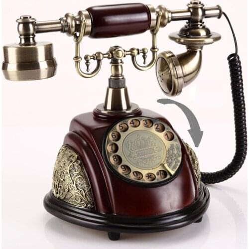 Vintage European cordless telephone Swivel Plate Rotary Dial Antique Landline Phone For Office Home Hotel house made of resin