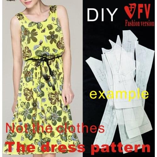 Dresses Sewing Pattern Template Cutting drawing Clothing DIY ((Not selling clothes)) BLQ- 101