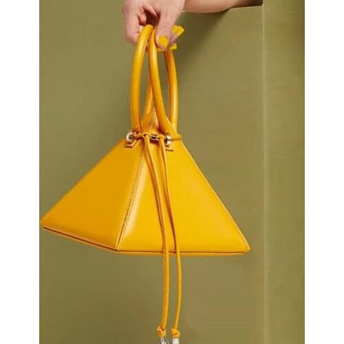 2021 Trend Designer Solid Color Double Strap Handbags Fashion Drawstring High Quality PU Leather Lady Hand Bag