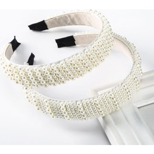 Haimeikang Women Pearl Hair Hoop Headbands For Girls Fashion Sweet Bezel Hairbands Ladies Elegant Hair Band Hair Accessories