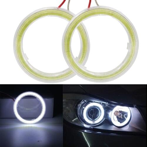 1 Pair COB Angel Eyes LED Car Halo Ring Lights 12V White Headlight 60MM 70MM 80MM 90MM 100MM 110MM 120MM 130MM 140MM Car Light