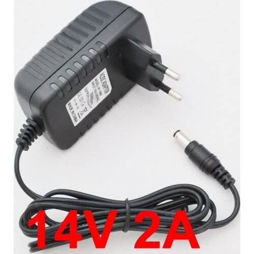 1PCS 14V 2A AC 100V-240V Converter Adapter DC 14V 2A 2000mA Power Supply EU Plug 5.5mm x 2.1mm-2.5mm