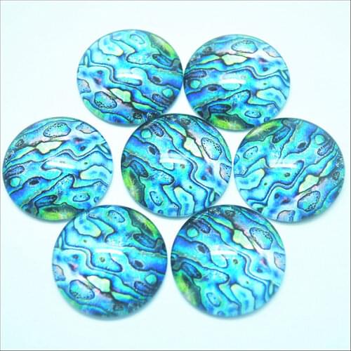 10pcs glass cabochons imitation abalone cabs size 20mm 25mm round shape charms glass for diy fashion accessories women wearring