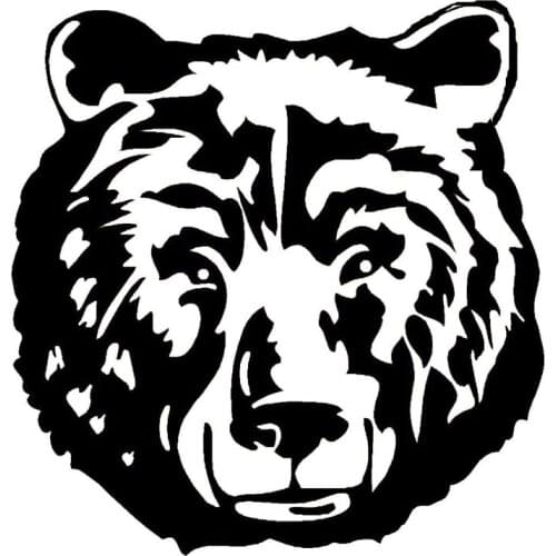 14.4*15CM Wild Big Bear Head Car Stickers Creative Car Styling Decal Animal Accessories Black/Silver C9-1868