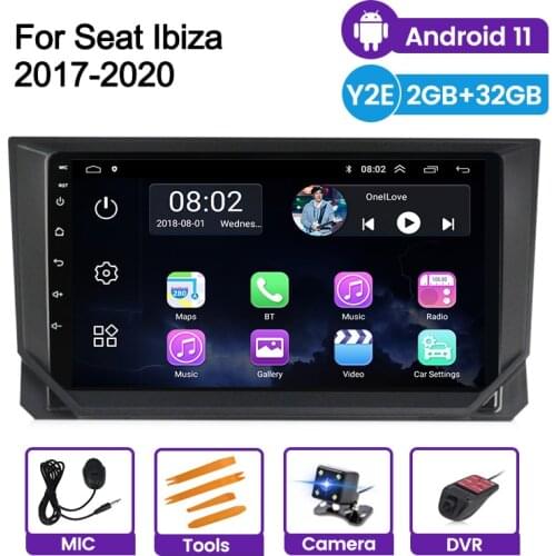 2.5D Touch Screen GPS Navigation Android 11 player For Seat Ibiza 2017 2018 2019 2020 Car dvd multimedia BT WIFI USB no dvd