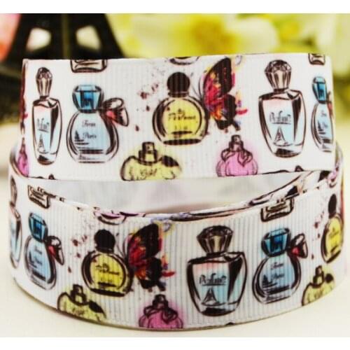 22mm 25mm 38mm 75mm Perfume Cartoon printed Grosgrain Ribbon party decoration 10 Yards X-03460