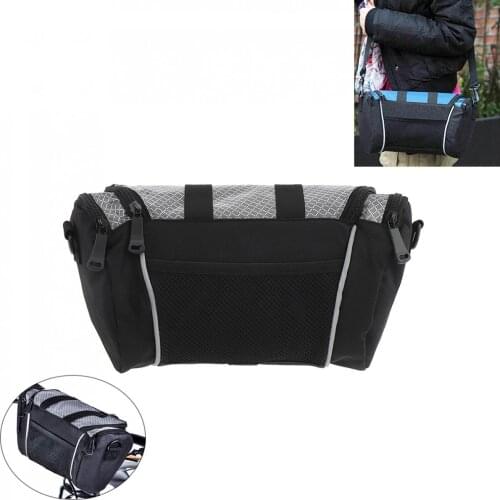 32*11*17cm 5L Bike Handlebar Bag Polyester Bicycle Front Tube Pocket Shoulder Pack Outdoor Sports Cycling Mountain Bag