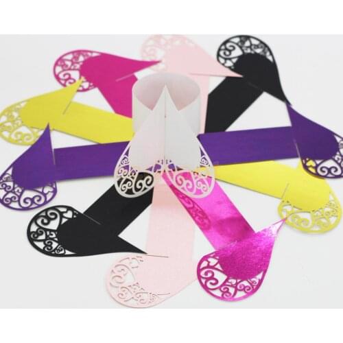 50Pcs/Pack Paper Hollow Cut Napkin Ring Holder Wedding Xmas Party Table Decor