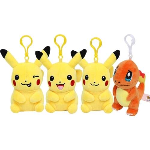 Anime elf Pikachued plush toys pendant squirrel Bulbasaur Charmander kawaii keychain plush exquisite gift for girl