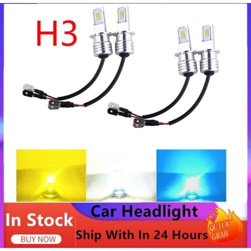 Car Healight Fog Lights H3 DC12V White LED Bulbs Driving Lamps Daytime Running Lights H3 Auto Led Bulbs Car Accessories