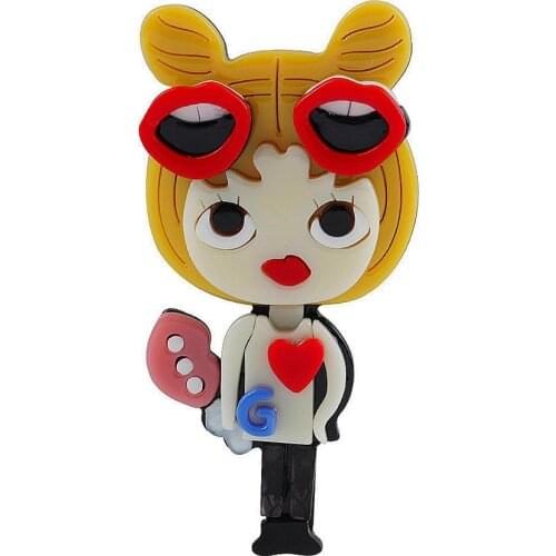 New Design Cute Cosplay Rabbit Lips Acrylic Brooches For Women Cartoon Lovely Badge Lapel Pins Brooch Jewelry Fashion Party Gift