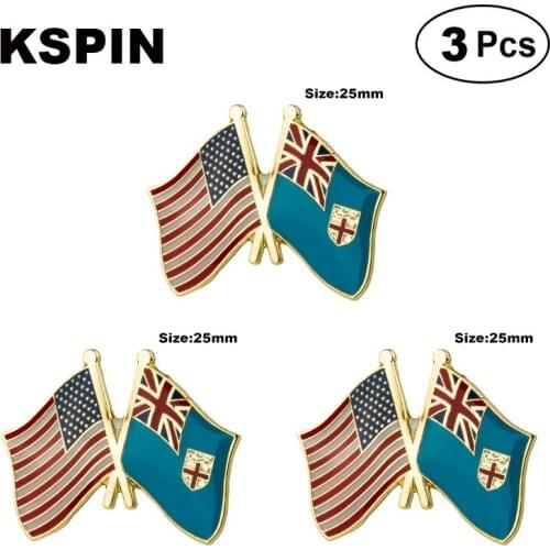 U.S.A.& Fiji Frendship Lapel Pin Brooches Pins Flag badge Brooch Badges