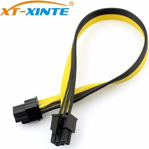 Dual 6Pin Power Supply Cable Adapter PCIe PCI-Express Extension Cable 6Pin Male to Male Cables 18AWG Line for BTC Mining Miner