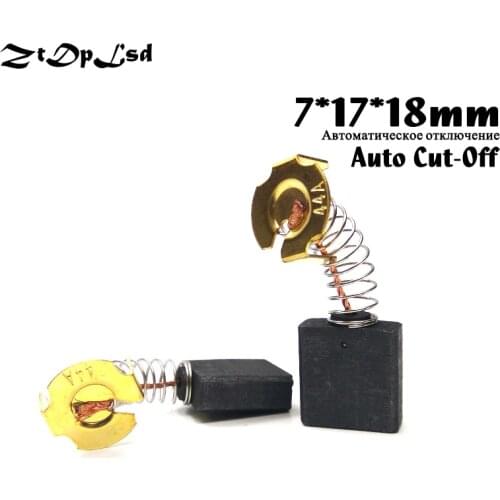 ZtDpLsd 2 Pcs/Lot 7x17x18mm Auto Cut-Off Mini Drill Electric Grinder Replacement Carbon Brushes Spare Parts for Rotary Tool