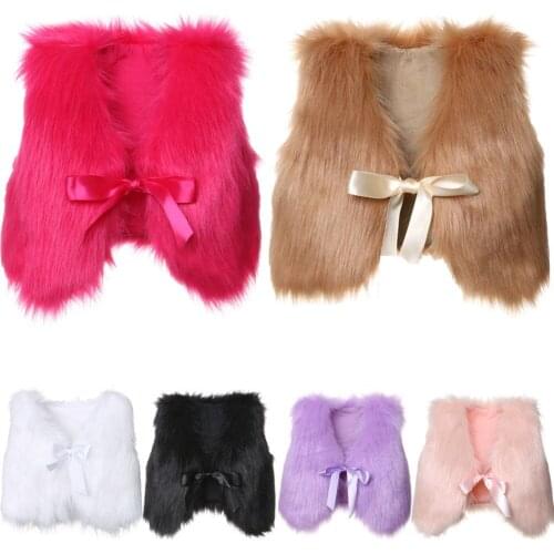 Emmababy 2018 Kids Baby Girls Faux Fur Winter Warm Waist Vest Gilet Waistcoat Colors Outerwear Children Coat 6M-5T