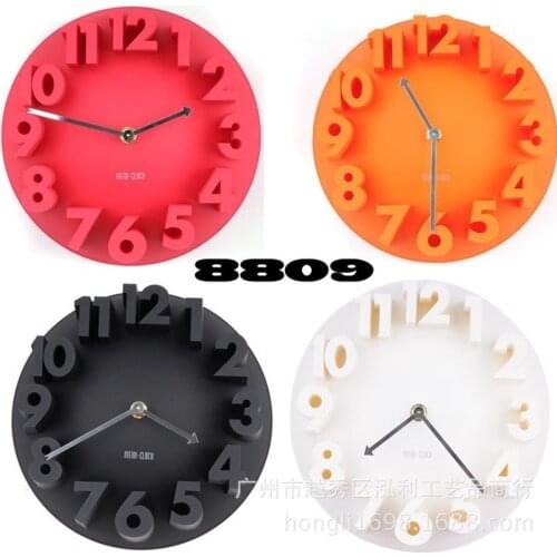 European style creative personality fashion simple three-dimensional 3D digital quartz wall clock arc-shaped alarm clock LB92507
