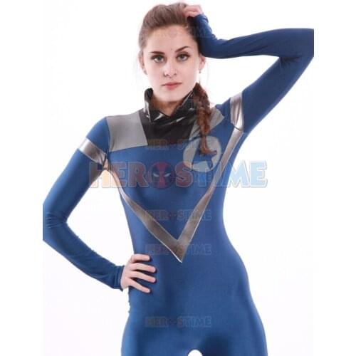 Fantastic Four Invisible Woman Costume The Most Popular Halloween Cosplay Party Show Female/Girl/Lady Zentai Suit