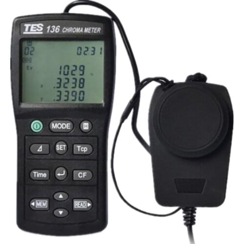 TES-136 Color Temperature Illuminometer Colorimeter LCD Display Environmental Test Light 0.1 to 99990