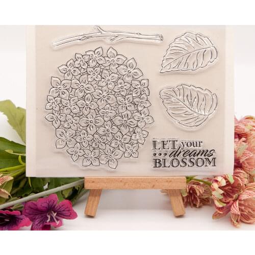 Hydrangea Clear Stamps for Scrapbooking Tampons Transparents Seal Background Stamp Card painting Making Diy