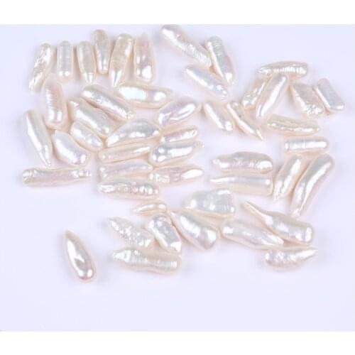 Hot sale 7*20mm natural biwa pearl irregular stick loose beads for earring making