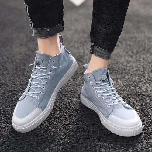 Men High-top Canvas Shoes Autumn High Quality Board Shoes Breathable Sneakers Fashion Trend Casual Shoes Men Shoes Flat Shoes
